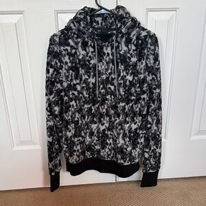 Athleta Black and White Fleece Jacket